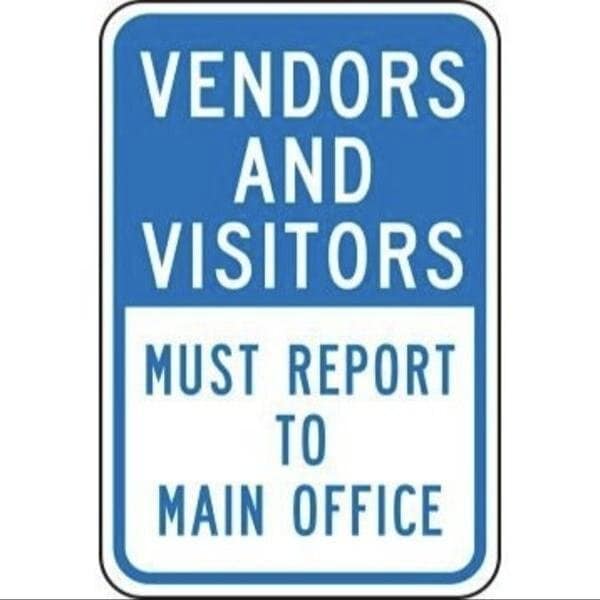 Accuform VENDORS AND VISITORS TRAFFIC SIGN FRP276RA FRP276RA - main